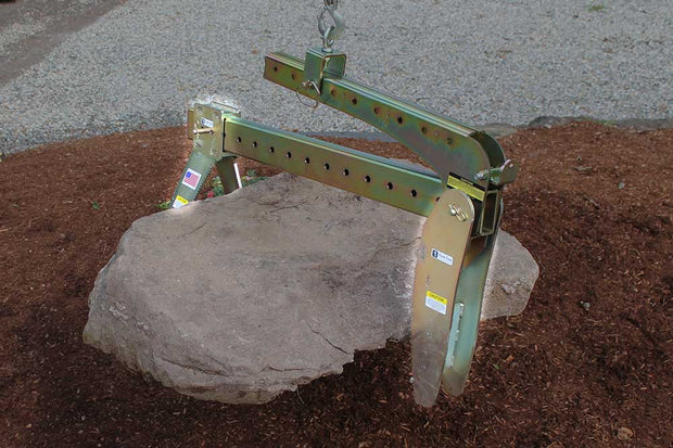Boulder Grab Attachment works with Pave Tools BL980 to pick up large rocks, boulders and more