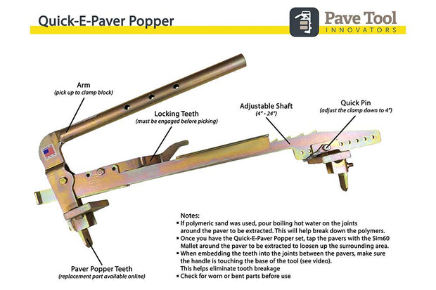 Paver Popper removes installed pavers. Made in America product for durability that lasts.
