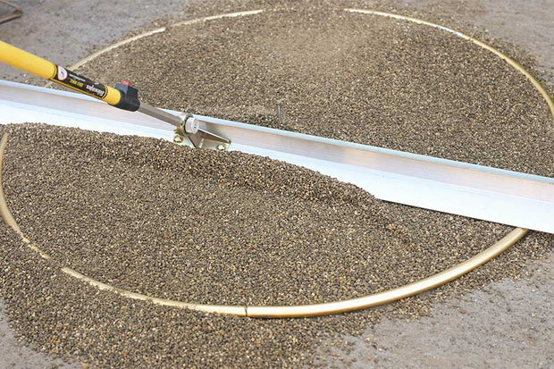 4 piece radius screed rail set for fire pit screeding made easy